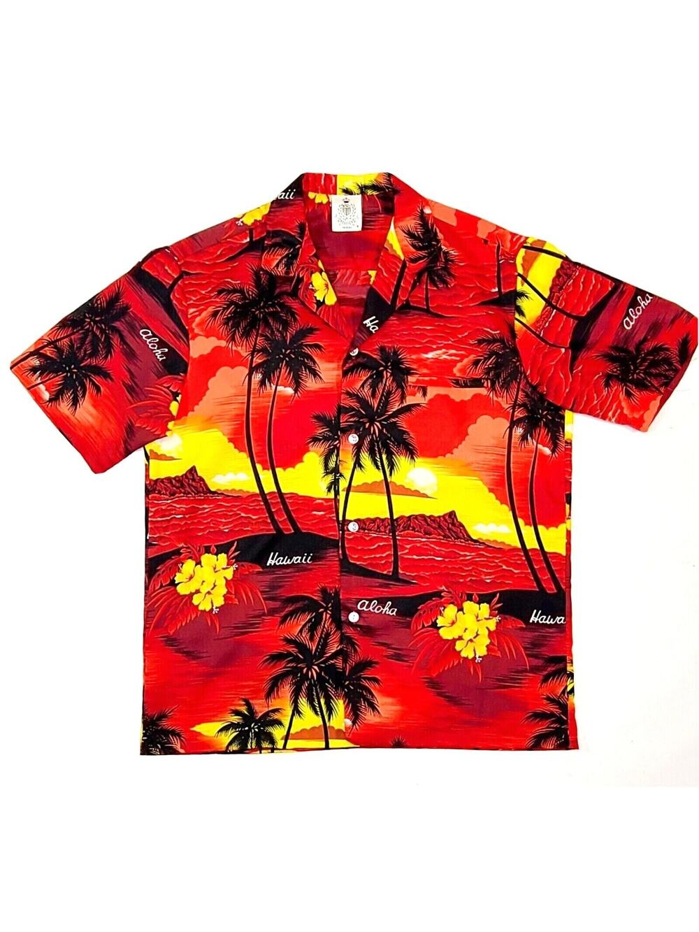 Royal Creations Hawaii Men's Medium Short Sleeve Aloha Button Down Shirt